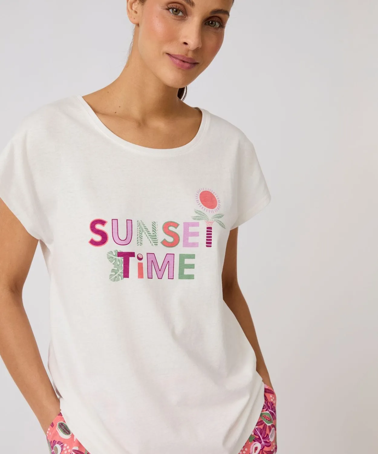 T-shirt de pyjama en pur coton