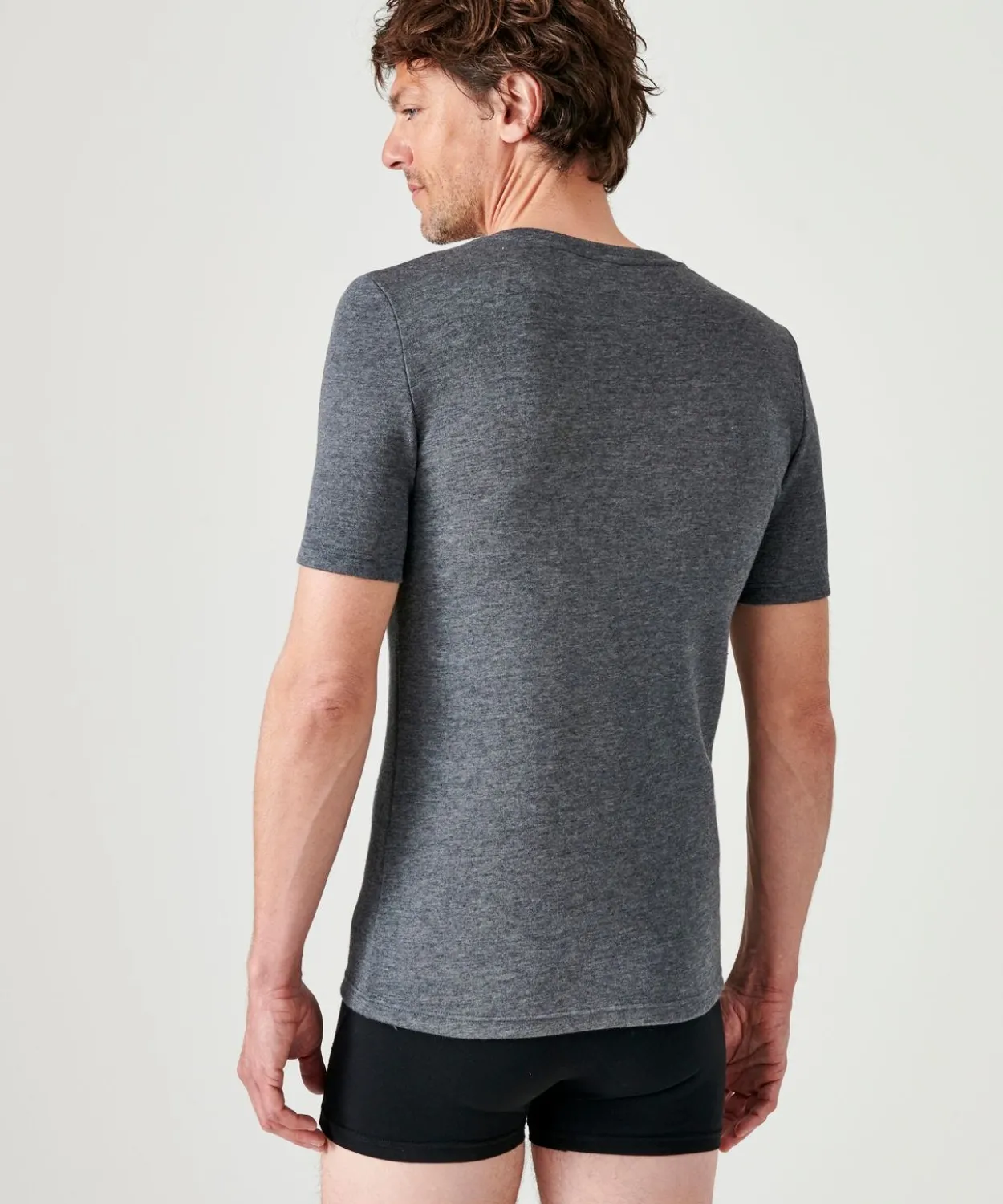 T-shirt double face col V Thermolactyl
