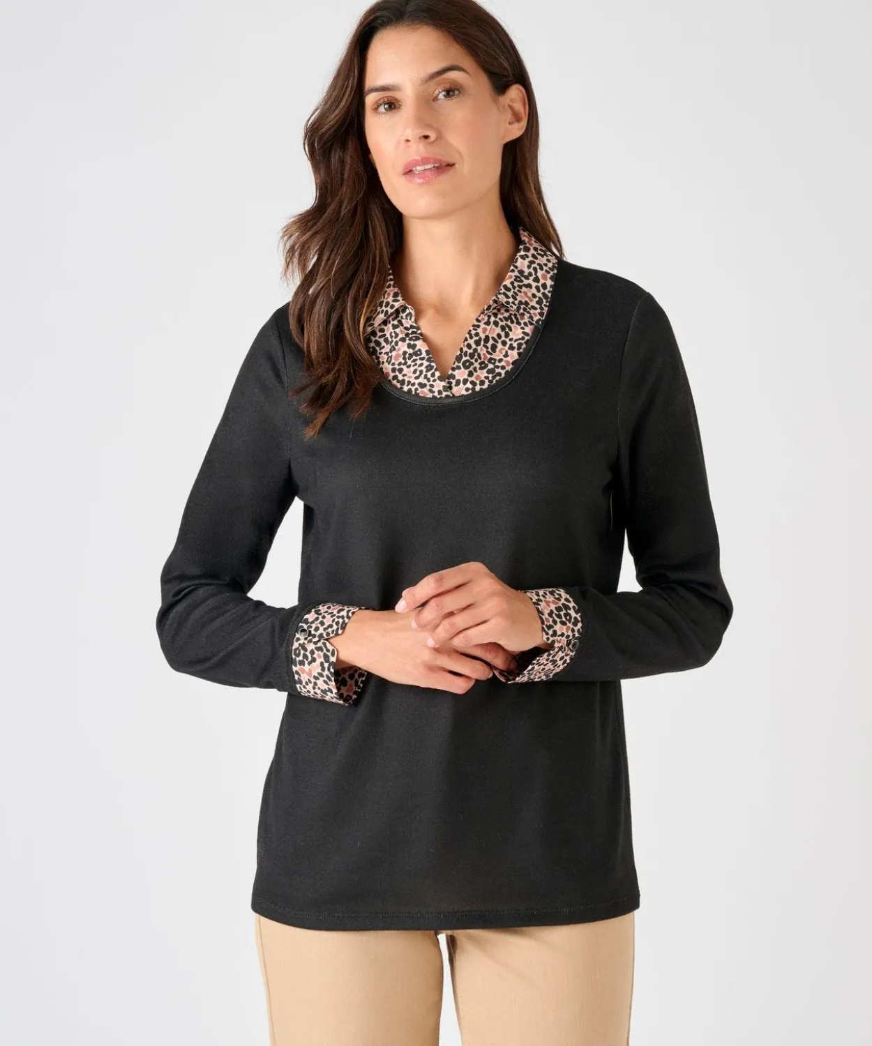 T-shirt effet 2 en 1 maille chaude