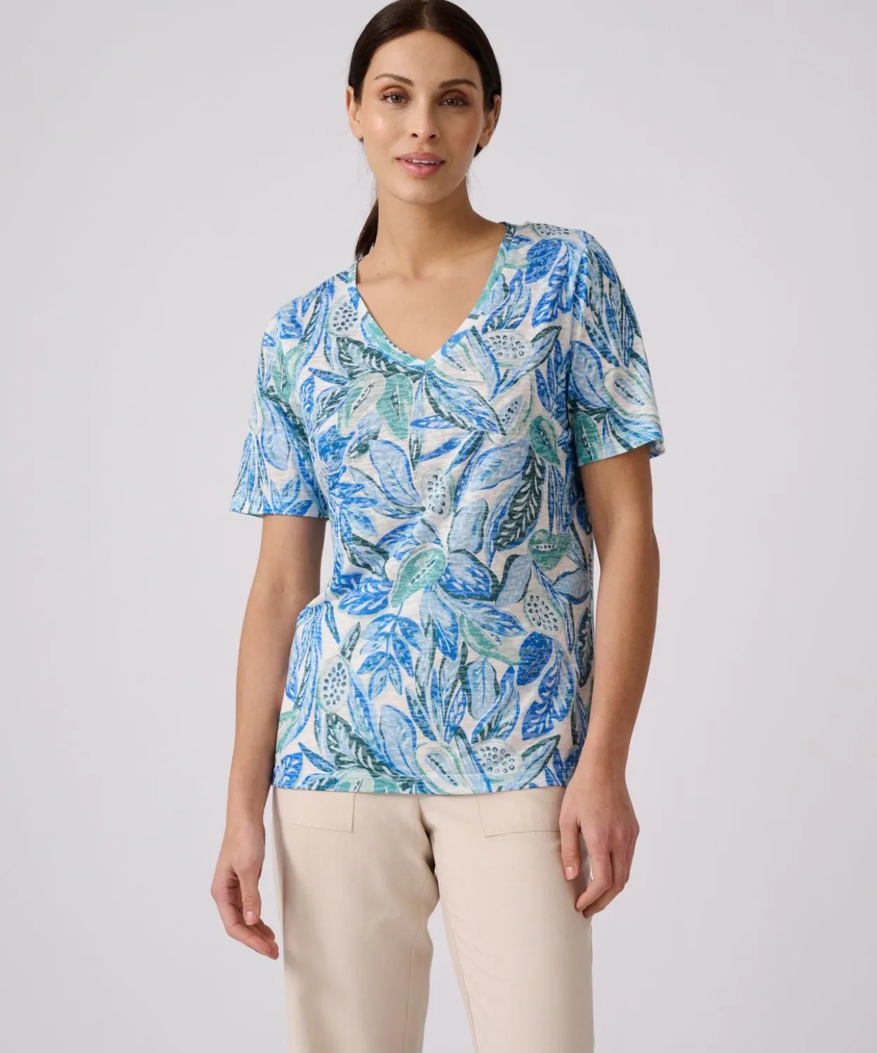 T-shirt en maille dévorée
