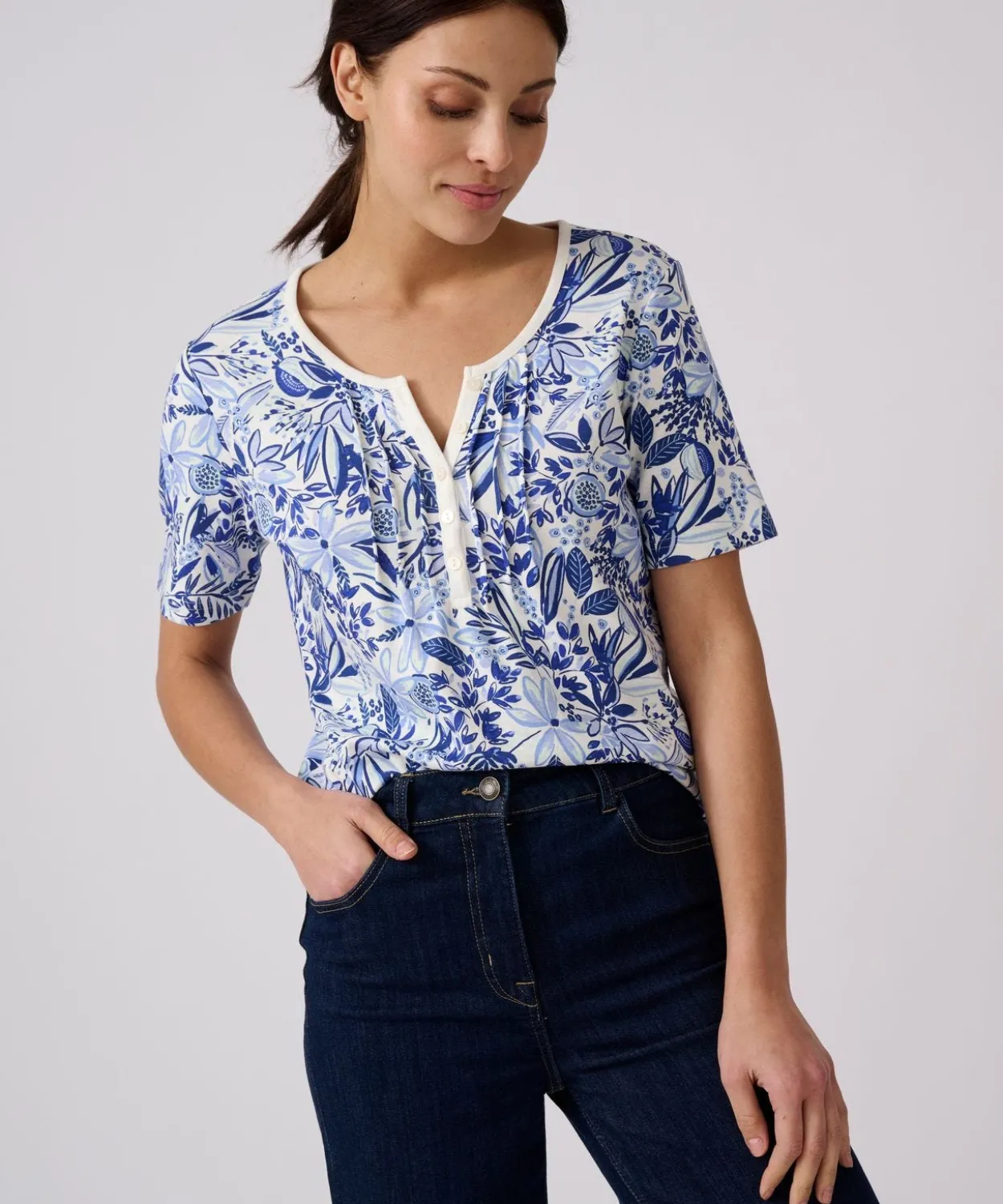 T-shirt fine côte pur coton