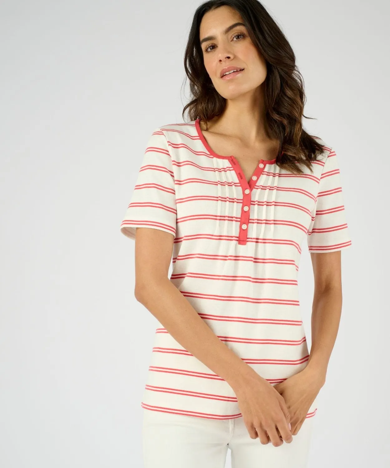T-shirt fine côte pur coton