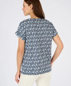 T-shirt flammé imprimé végétal
