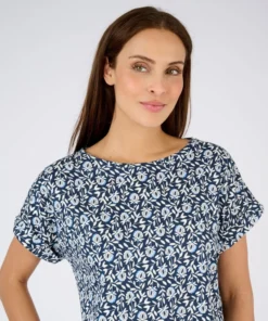 T-shirt flammé imprimé végétal