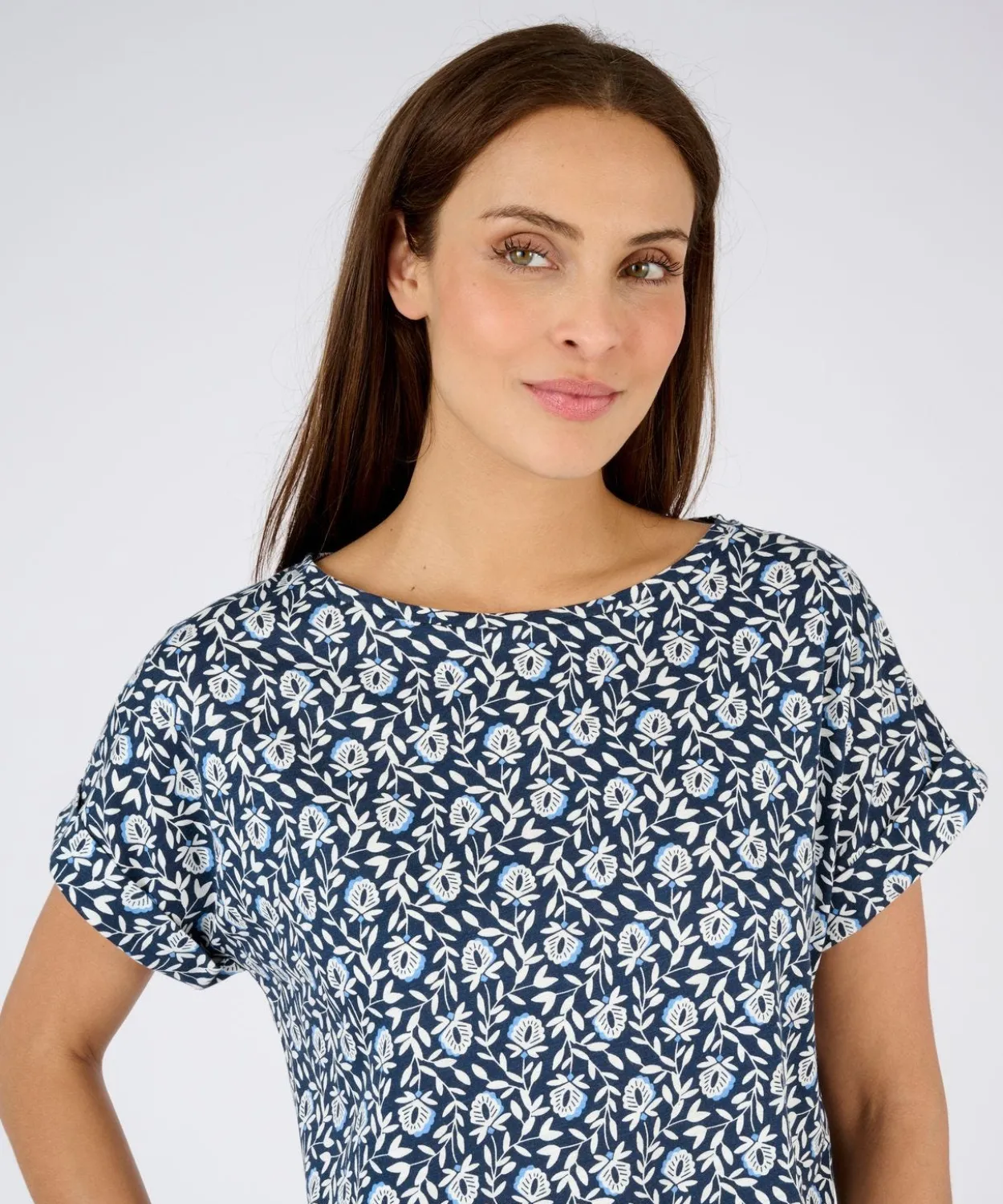T-shirt flammé imprimé végétal