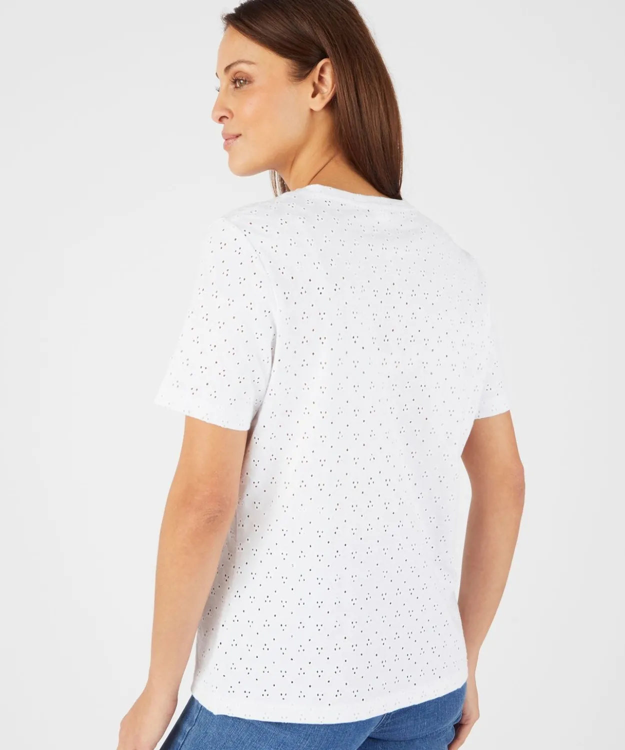T-shirt maille brodée pur coton