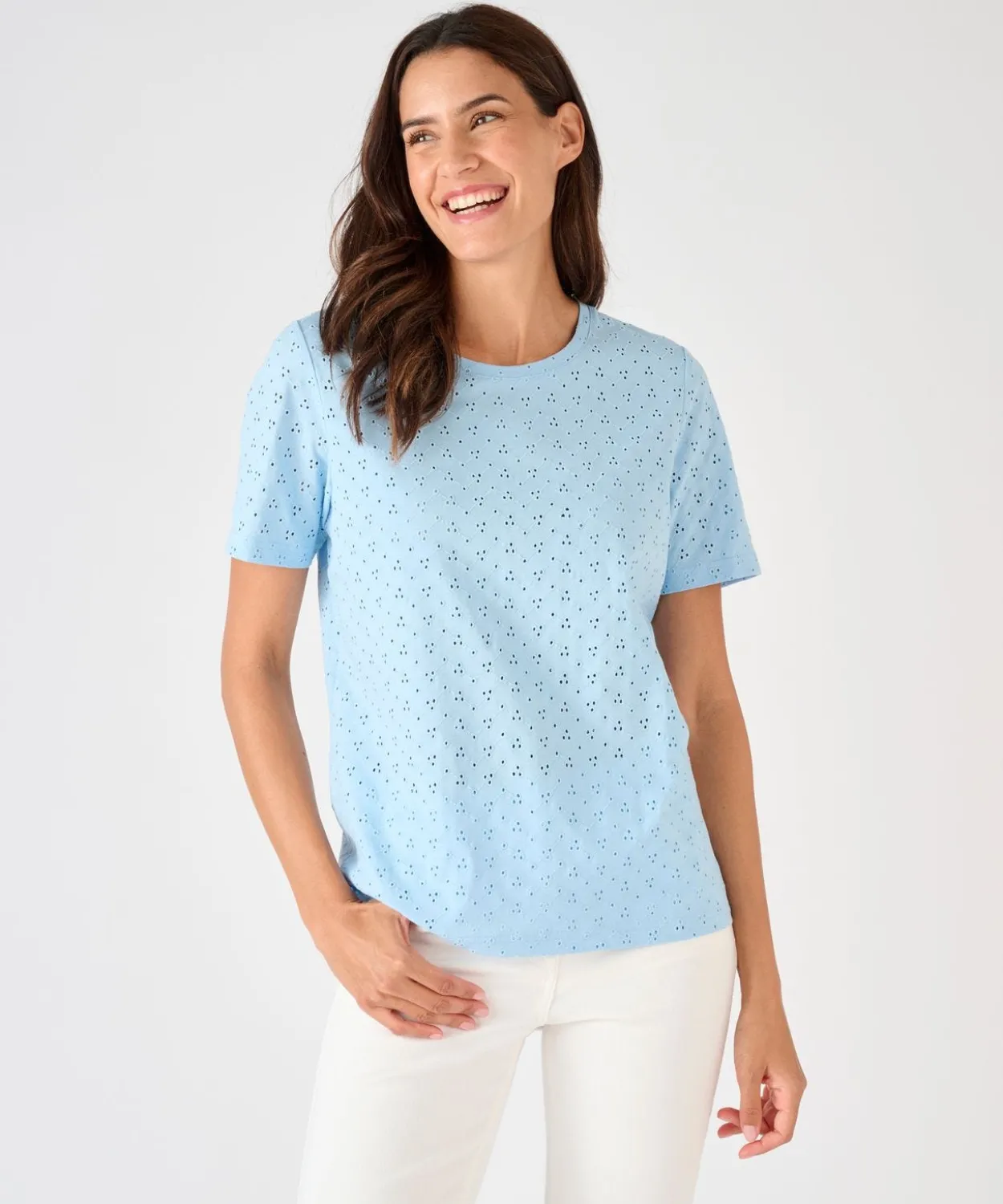 T-shirt maille brodée pur coton