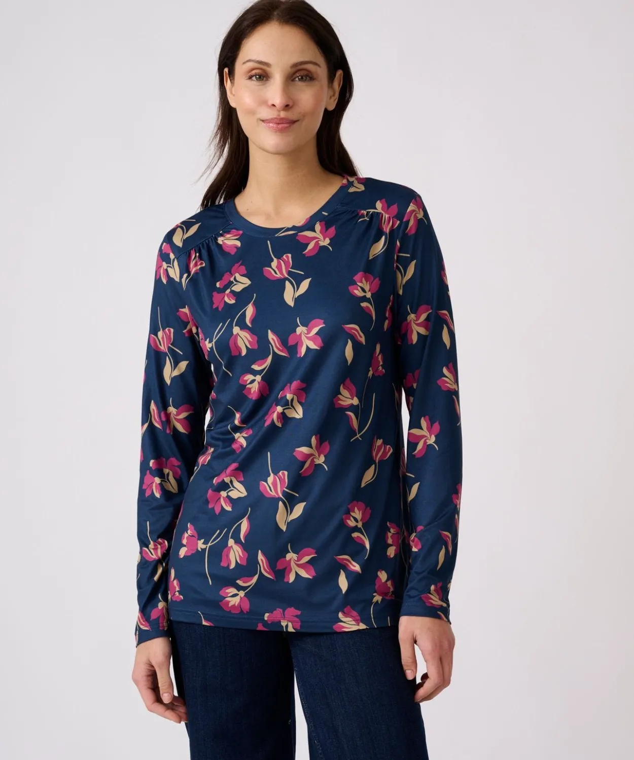 T-shirt maille chaude imprimé végétal