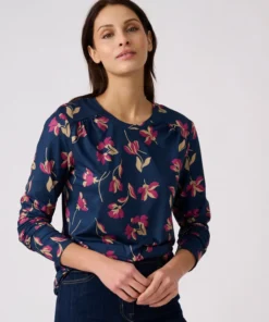 T-shirt maille chaude imprimé végétal
