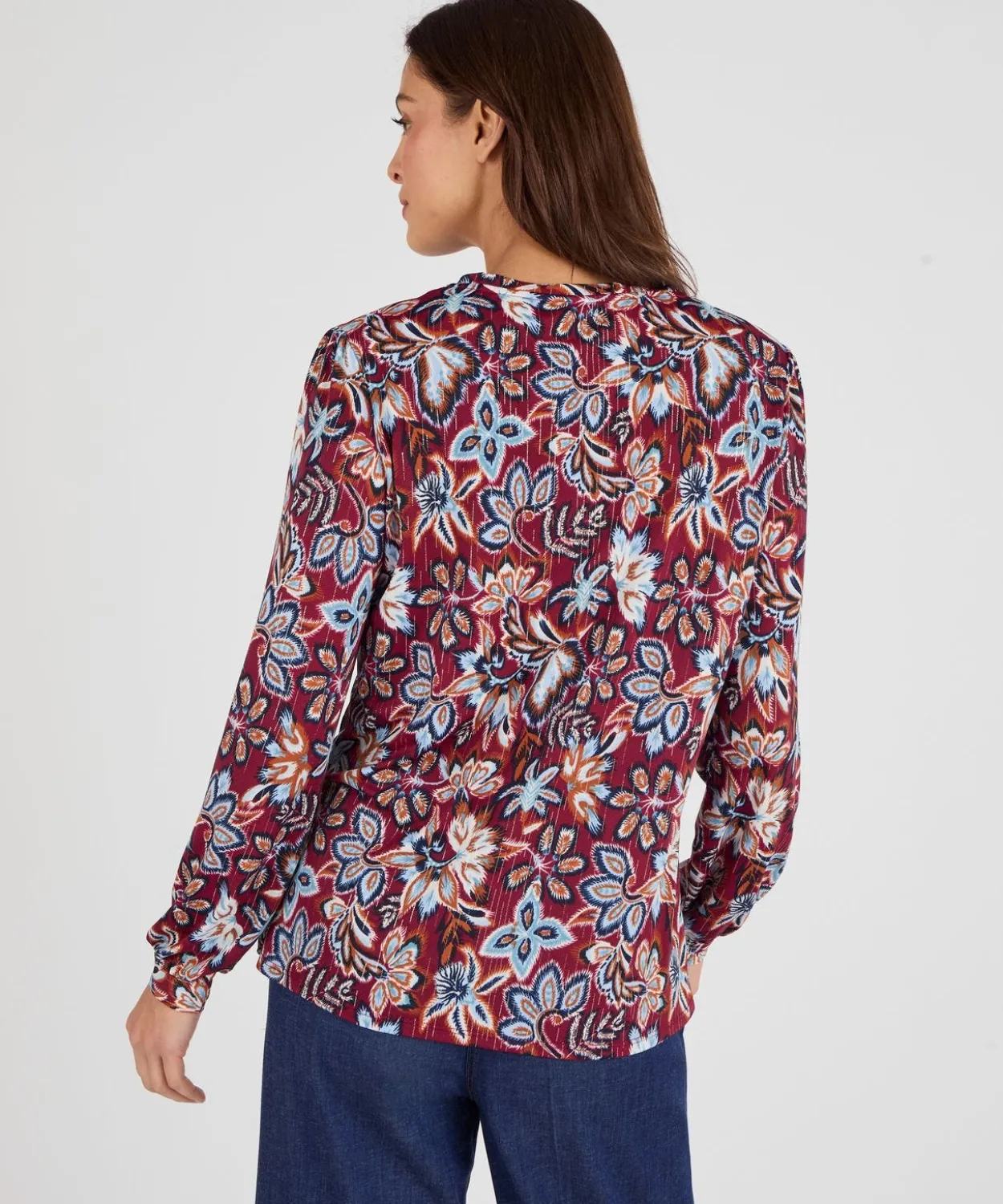 T-shirt maille crêpe stretch fil brillant