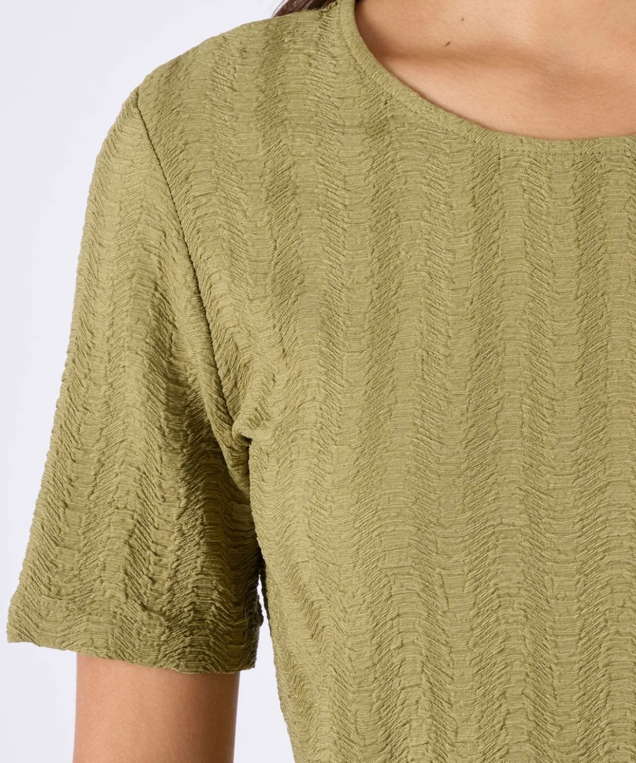 T-shirt maille jacquard effet froissé