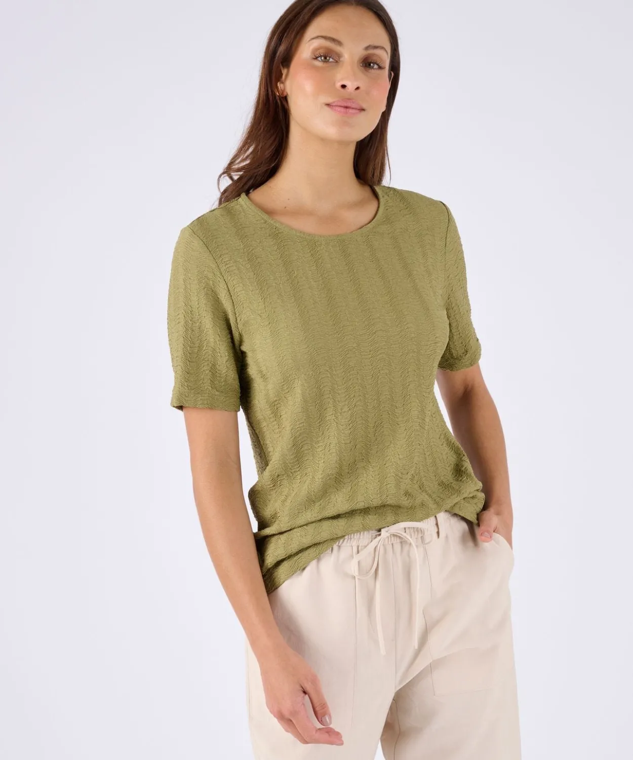 T-shirt maille jacquard effet froissé