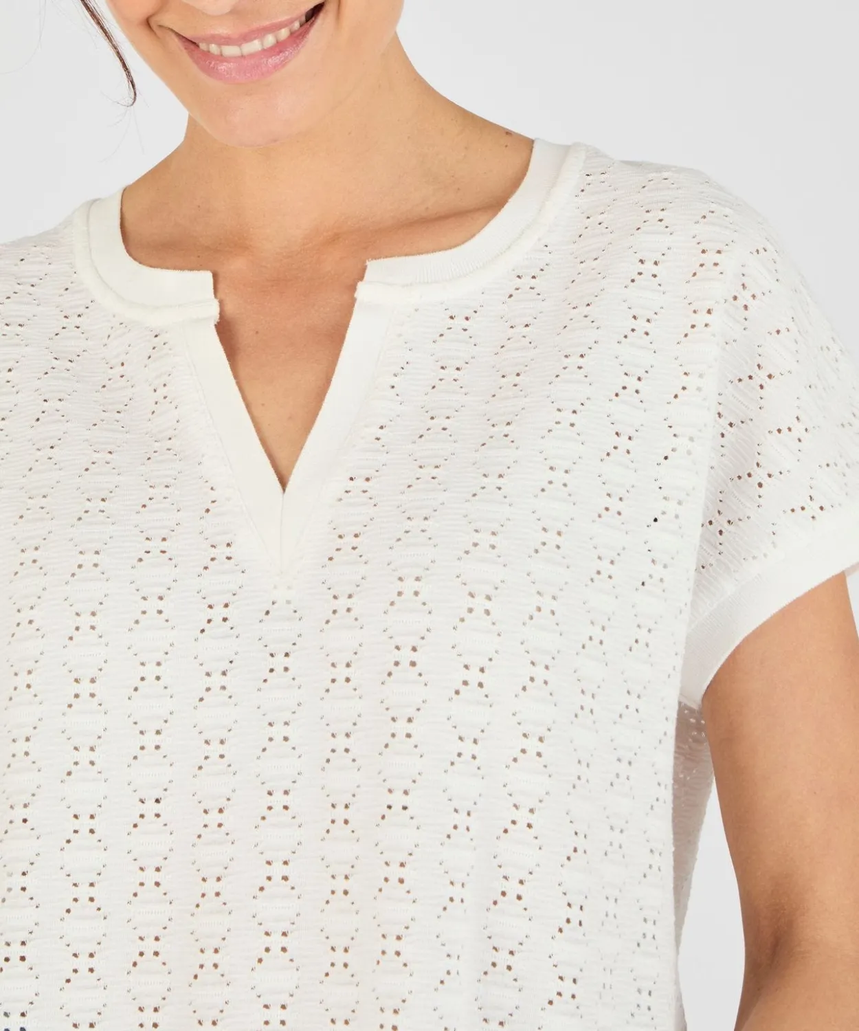 T-shirt maille jacquard fantaisie