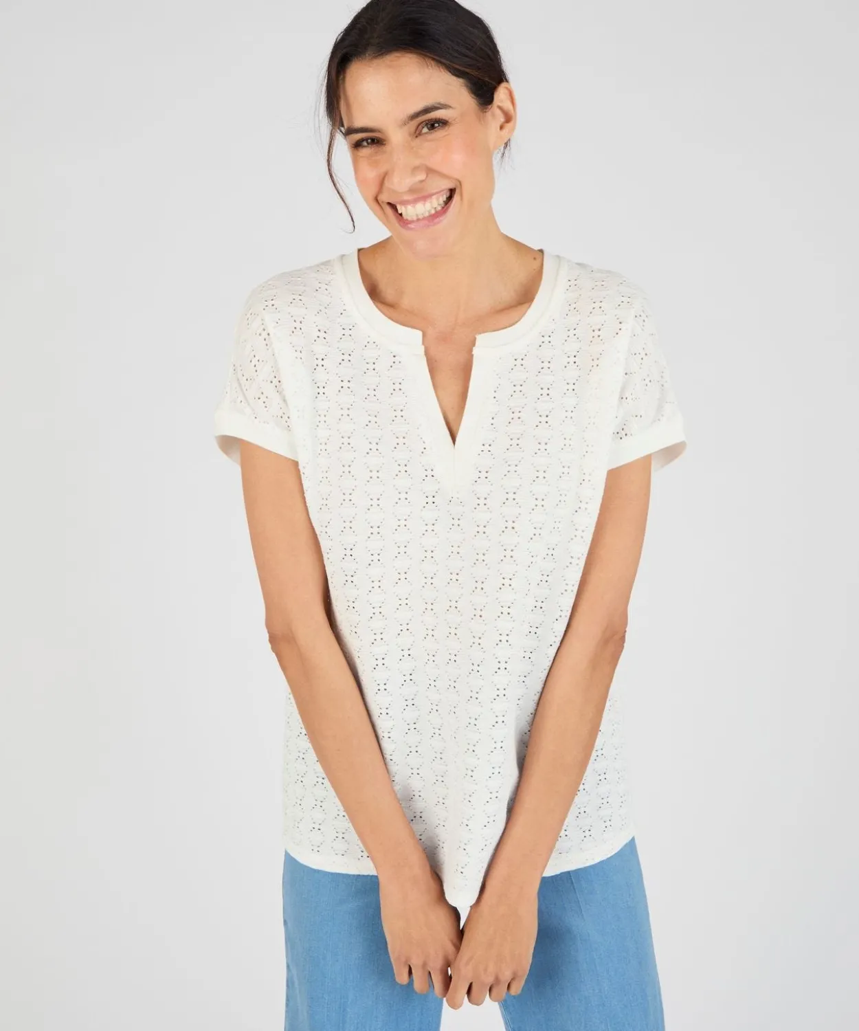 T-shirt maille jacquard fantaisie