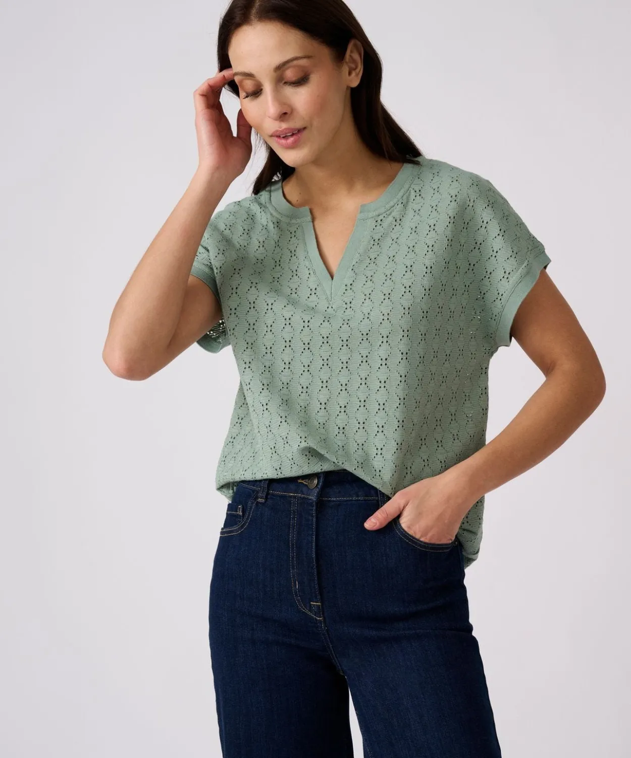 T-shirt maille jacquard fantaisie