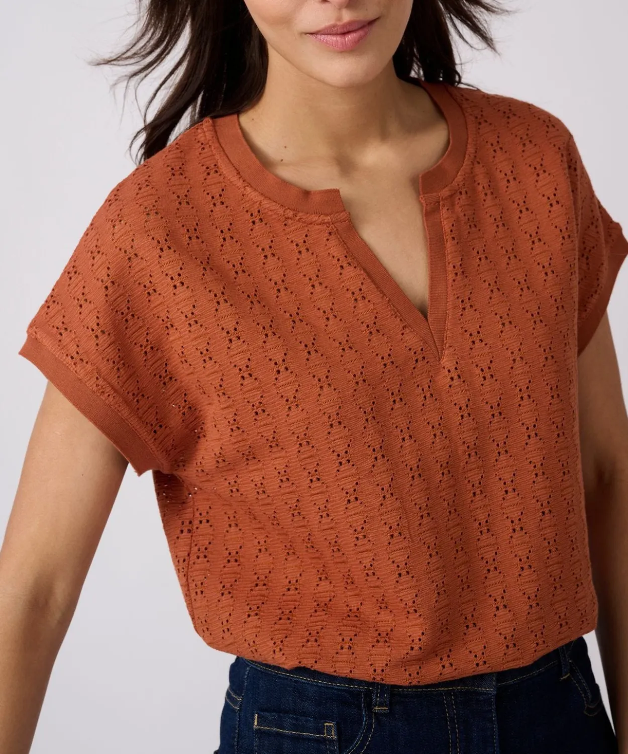 T-shirt maille jacquard fantaisie