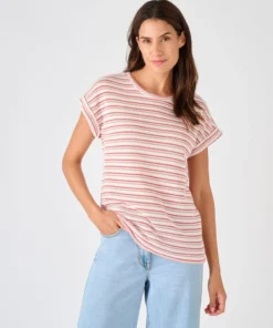 T-shirt maille jacquard rayée
