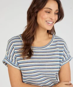 T-shirt maille jacquard rayée