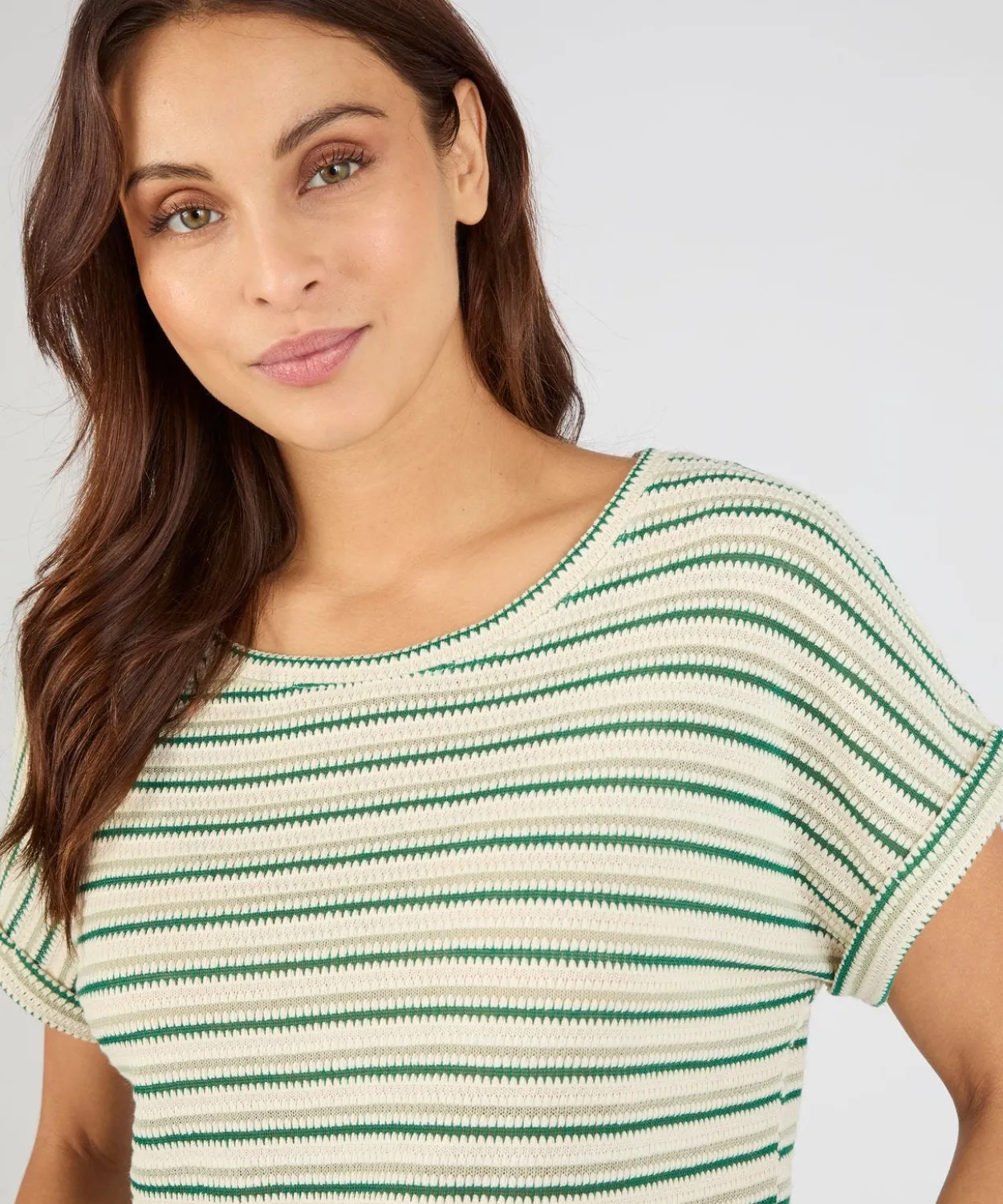 T-shirt maille jacquard rayée