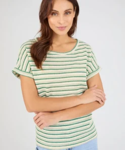 T-shirt maille jacquard rayée