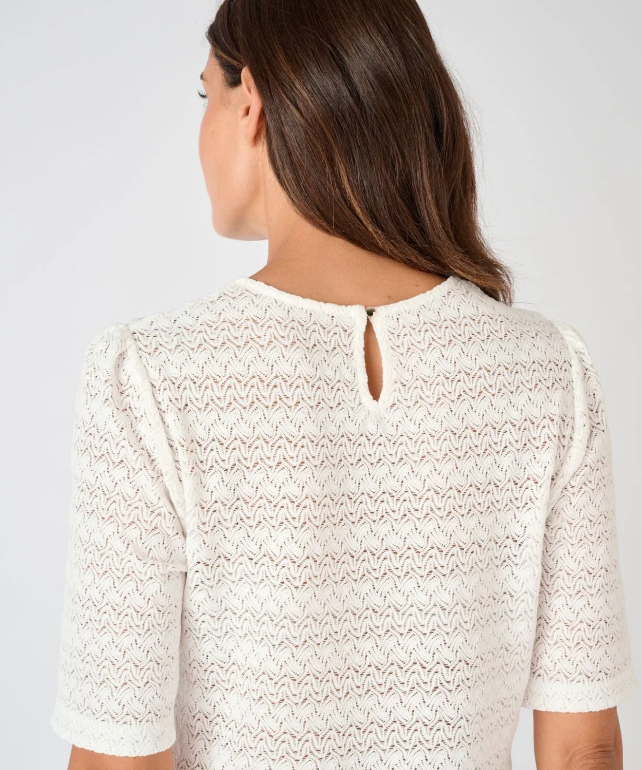 T-shirt maille jacquard reliéfée