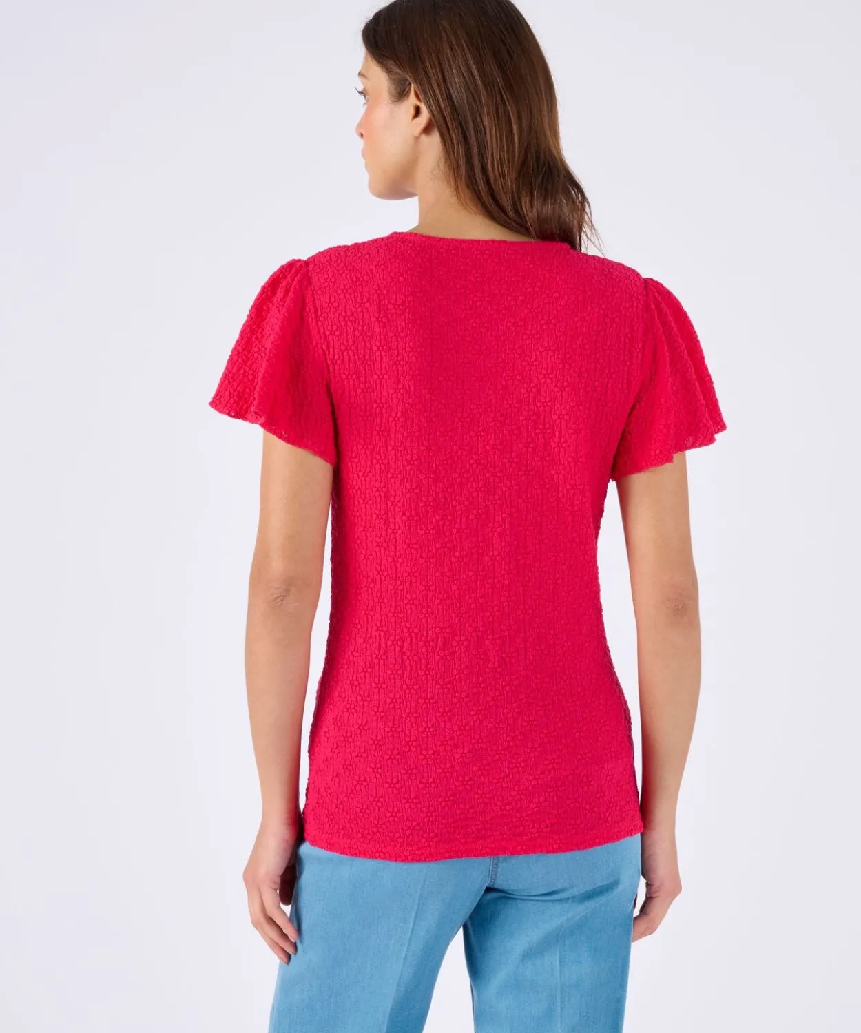 T-shirt maille jacquard reliéfée