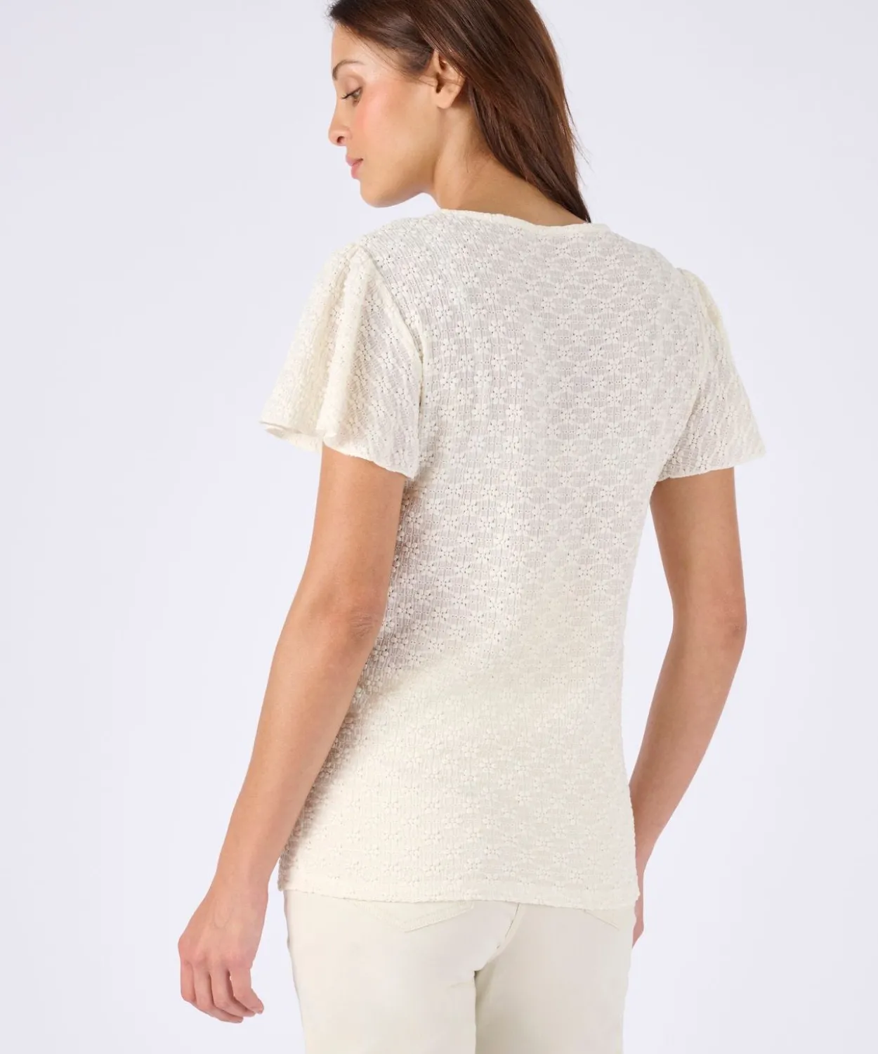 T-shirt maille jacquard reliéfée