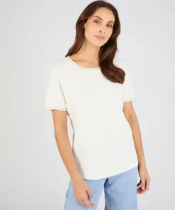 T-shirt maille jacquard reliéfée