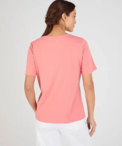 T-shirt maille jersey motif feuillage
