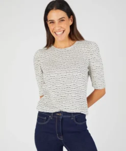 T-shirt maille rayures fantaisie