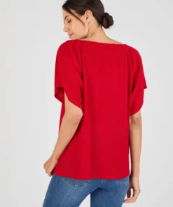 T-shirt maille texturée col fantaisie