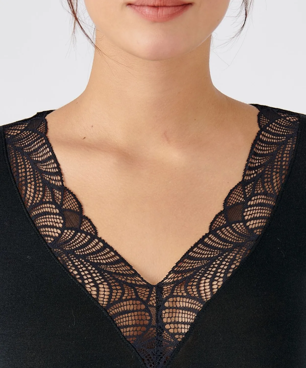 T-shirt manches longues dentelle Thermolactyl Sensitive