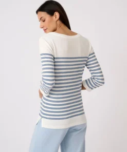 T-shirt marinière en mélange coton et modal