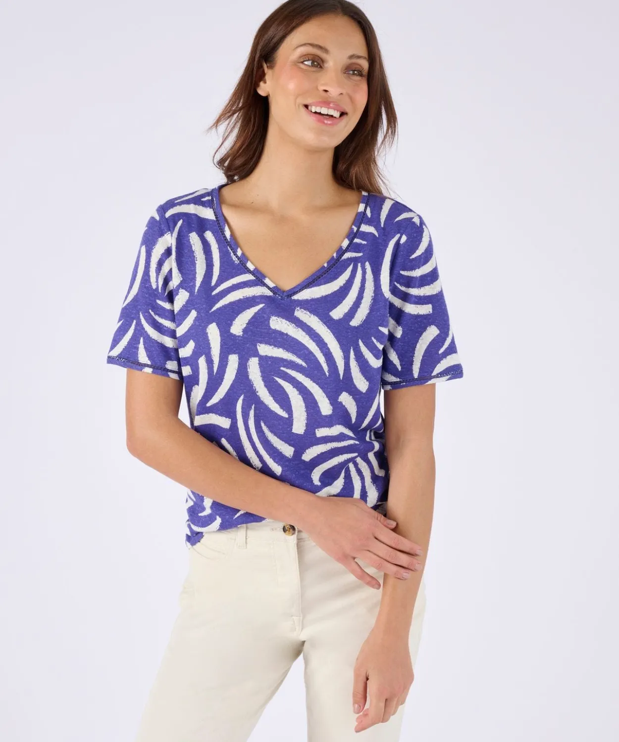 T-shirt mélange lin, détail jours échelle