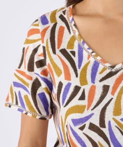 T-shirt mélange lin, détail jours échelle