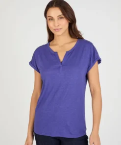 T-shirt mélange lin, détails tressés