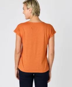 T-shirt mélange lin, détails tressés