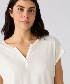 T-shirt mélange lin, détails tressés