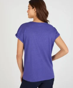 T-shirt mélange lin, détails tressés