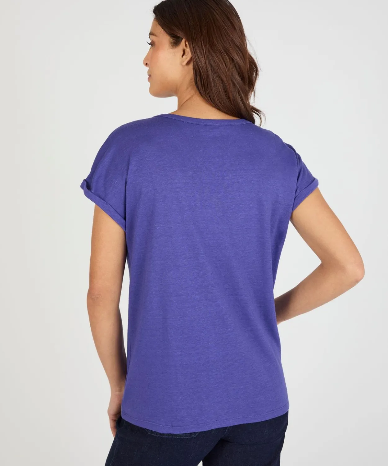 T-shirt mélange lin, détails tressés