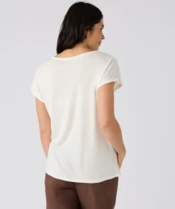 T-shirt mélange lin, détails tressés