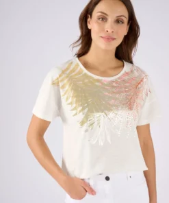 T-shirt motif placé fil brillant