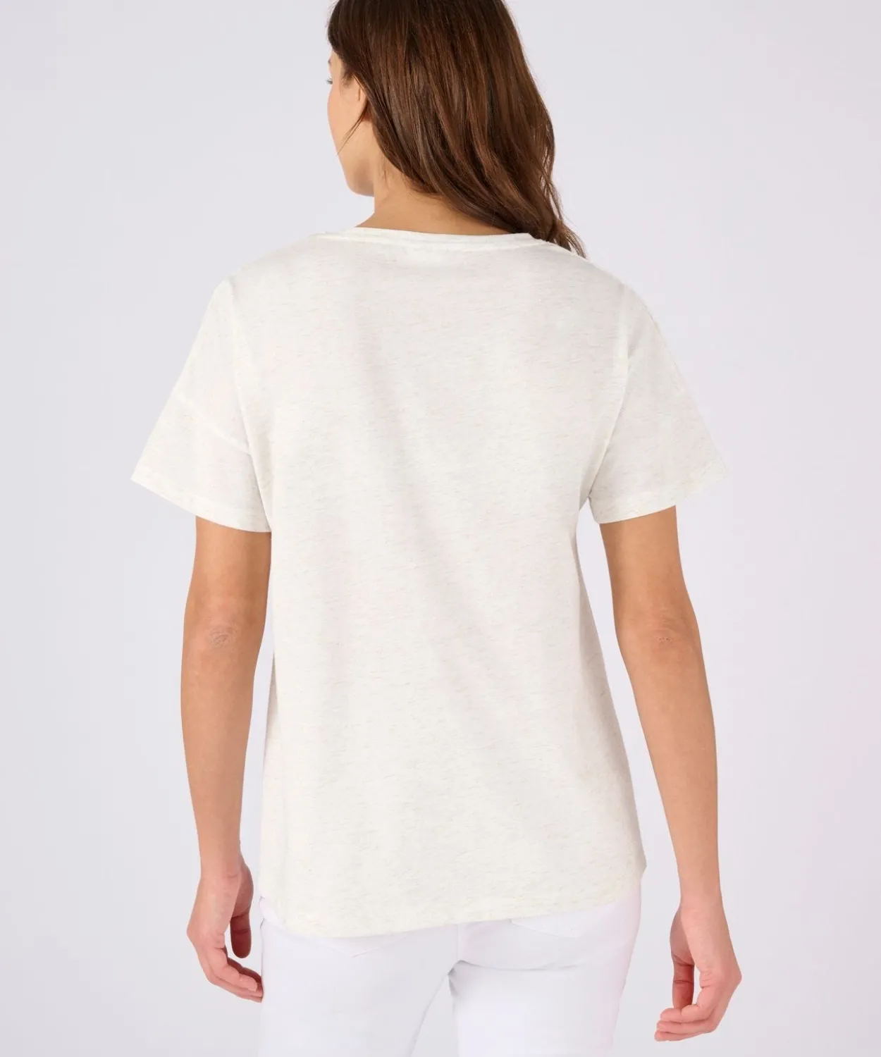 T-shirt motif placé fil brillant