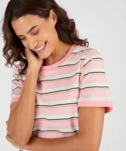 T-shirt rayé en pur coton