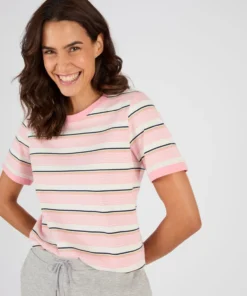 T-shirt rayé en pur coton