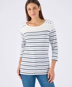 T-shirt rayé maille interlock