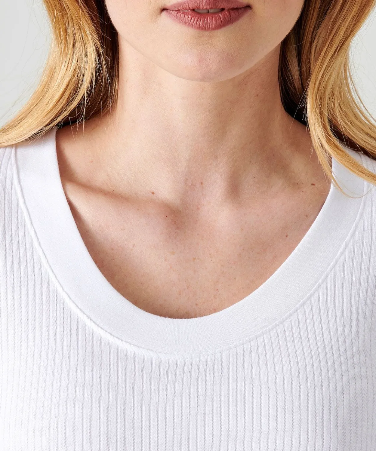 T-shirt Thermolactyl côtes molletonnées, col dégagé