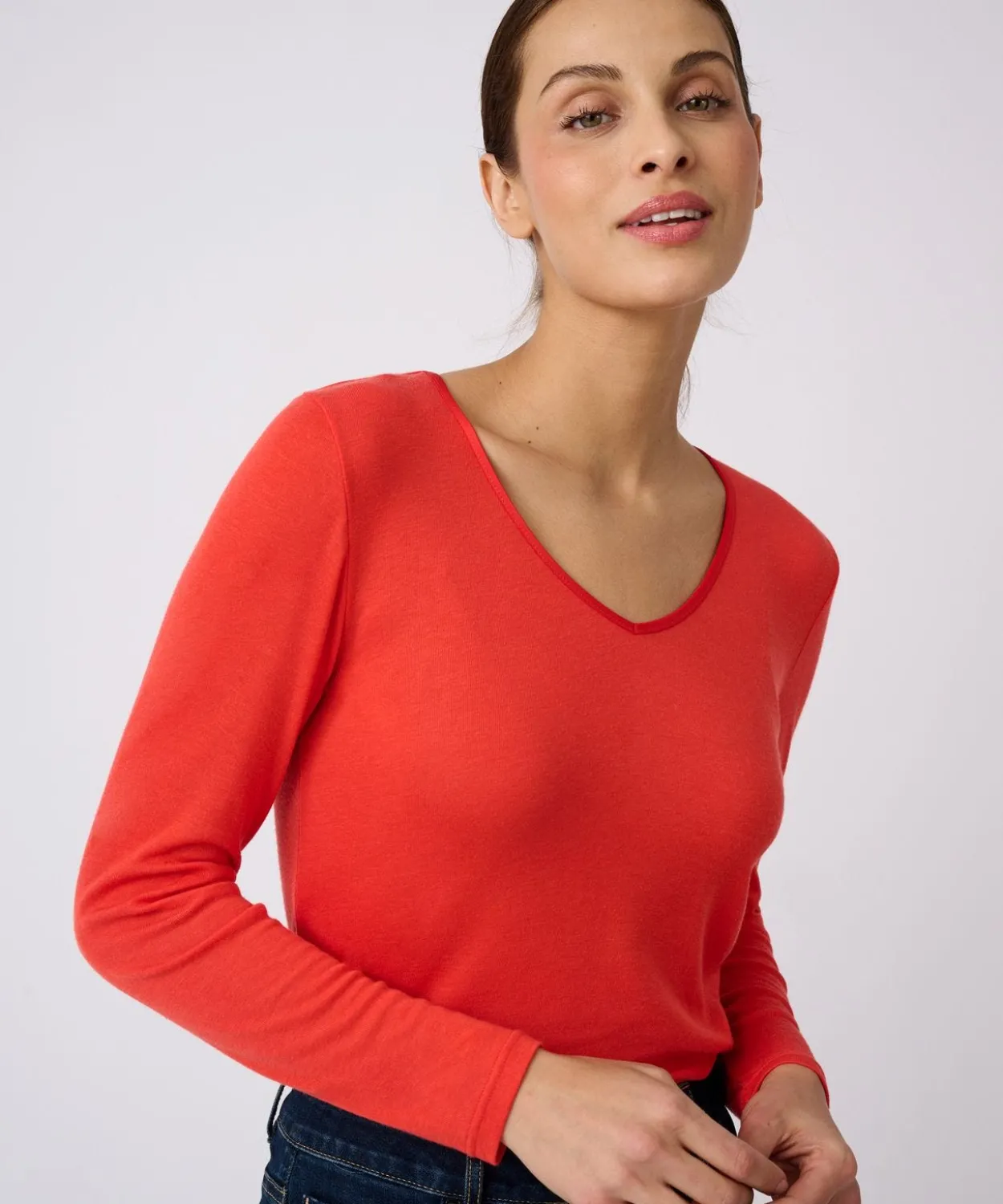 T-shirt Thermolactyl Sensitive manches longues col V