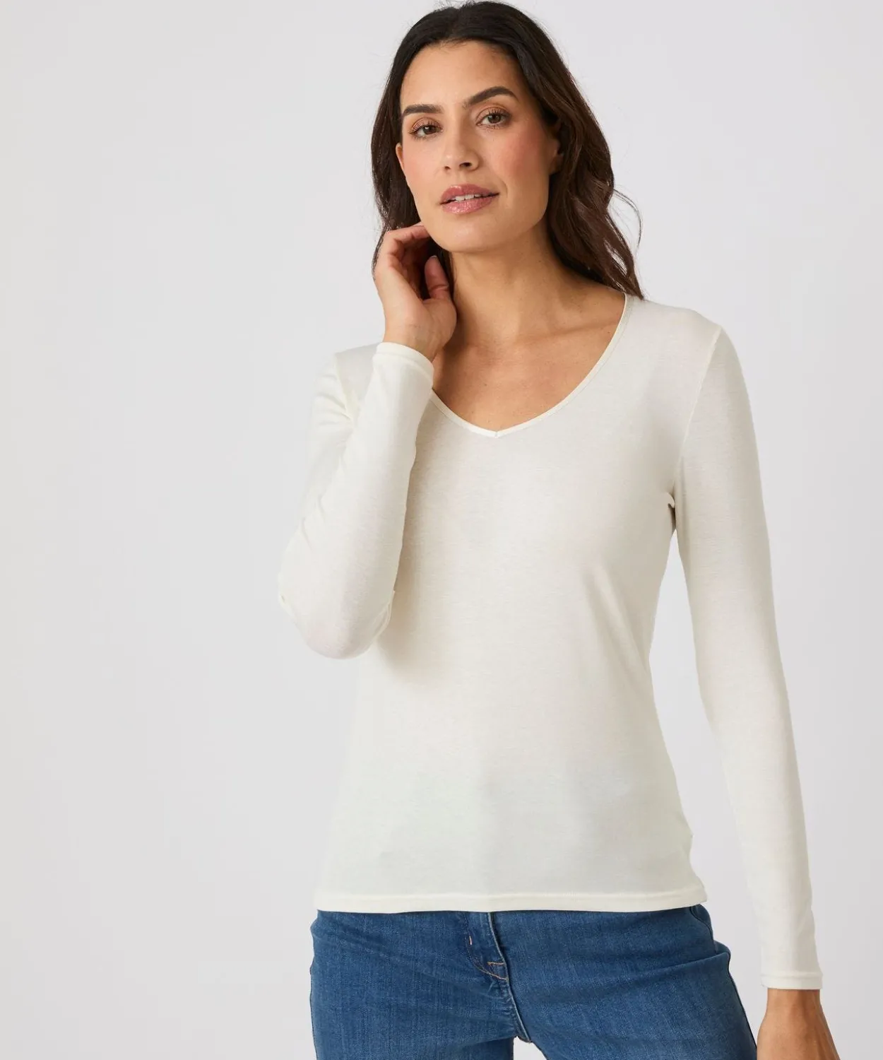 T-shirt Thermolactyl Sensitive manches longues col V