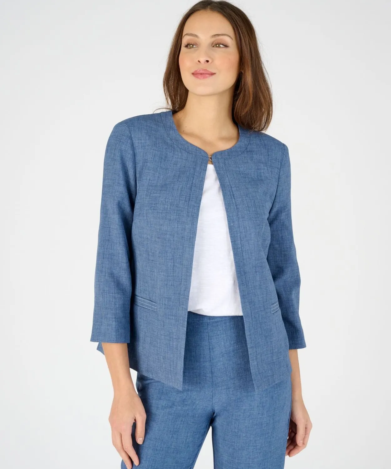 Veste courte tissu texturé